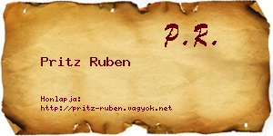 Pritz Ruben névjegykártya